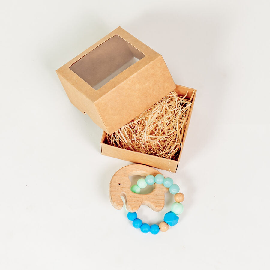 Silikon babybitring armband - Ljusblå