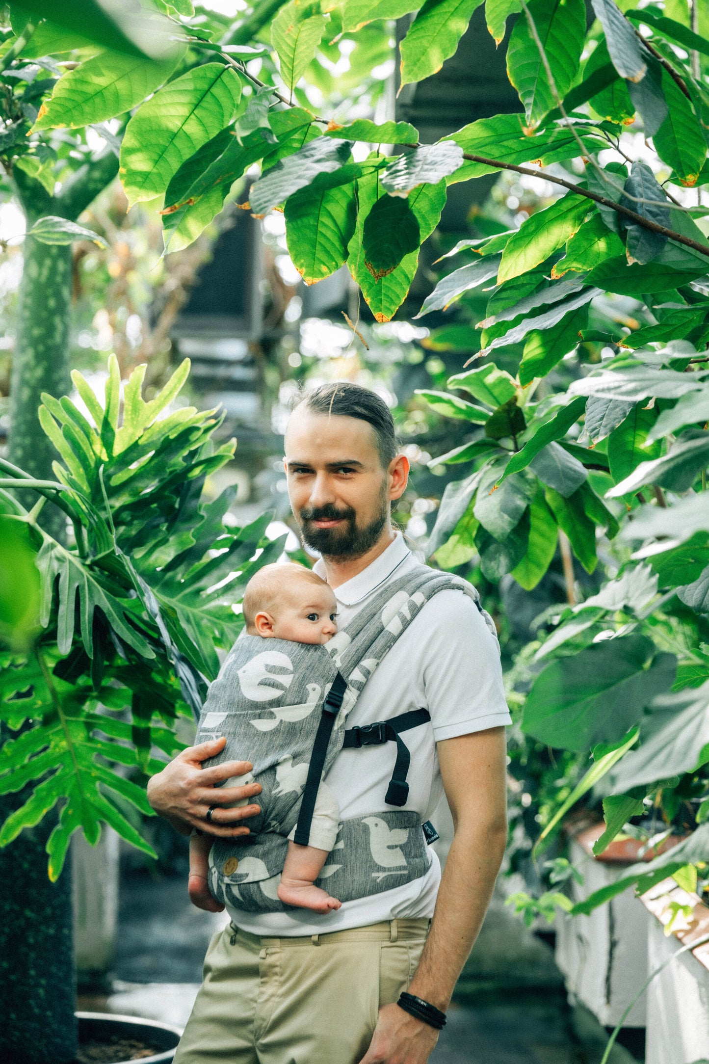 lennylamb lennylight baby carrier bärsele - birdy - white noise