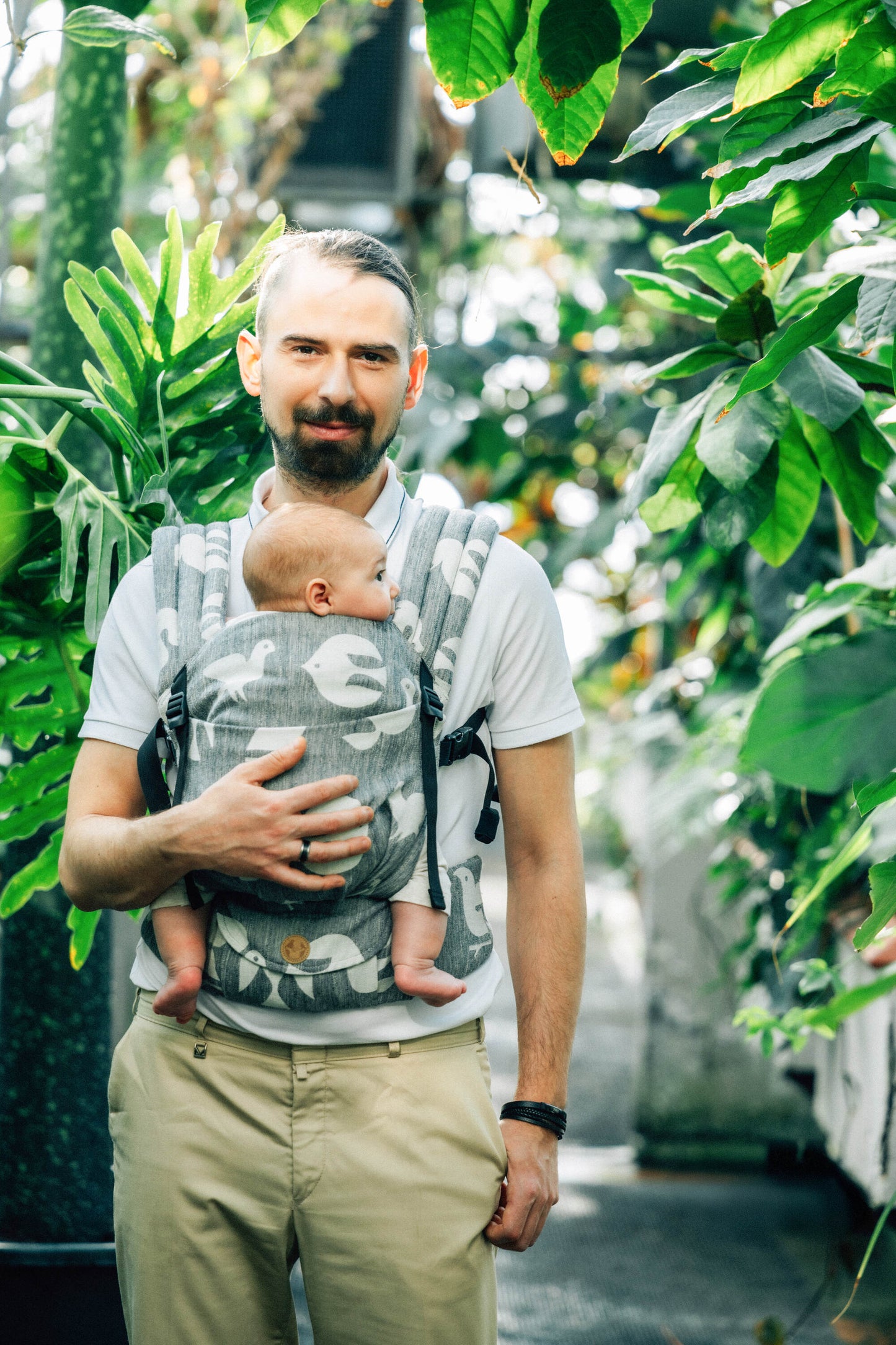 lennylamb lennylight baby carrier bärsele - birdy - white noise