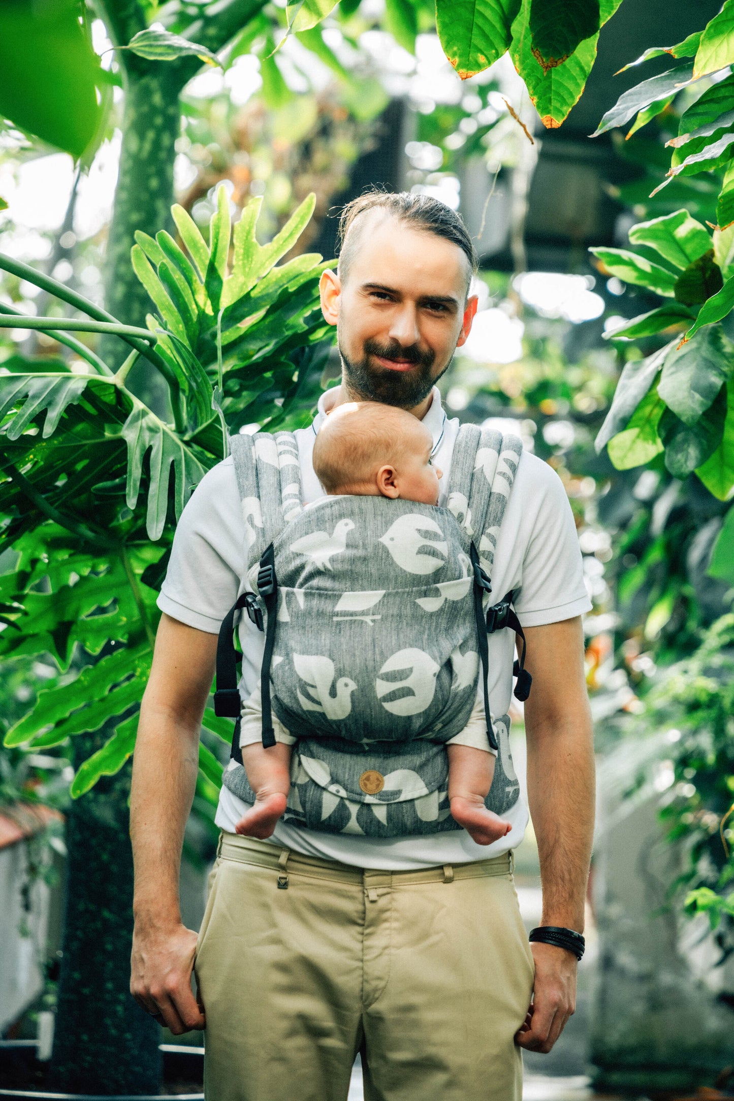 lennylamb lennylight baby carrier bärsele - birdy - white noise