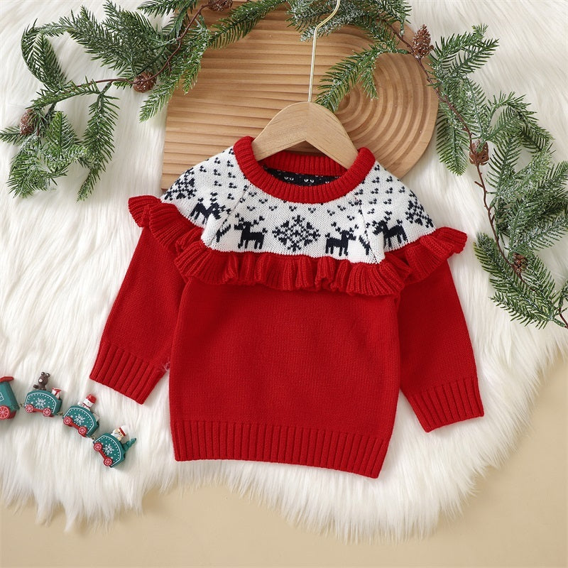 Baby Girl's Christmas Flounce Top