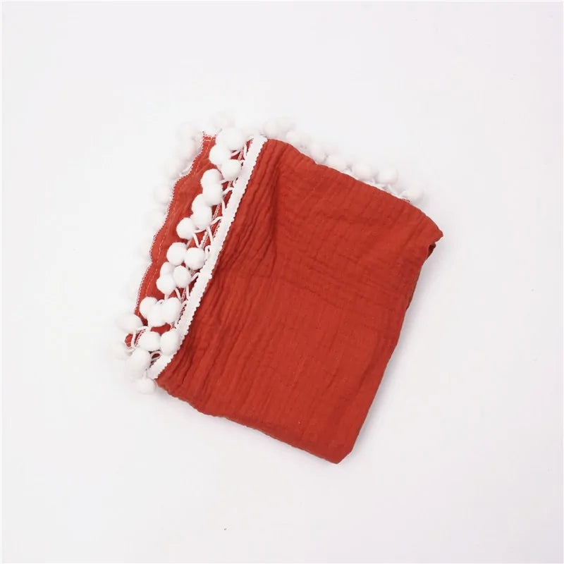 Organic Cotton  Baby Tassel Blankets