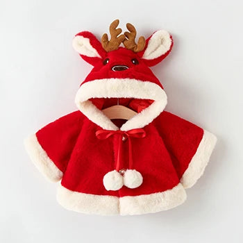 Cute Christmas Elk Plush Baby Jacket