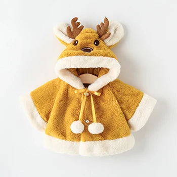 Cute Christmas Elk Plush Baby Jacket