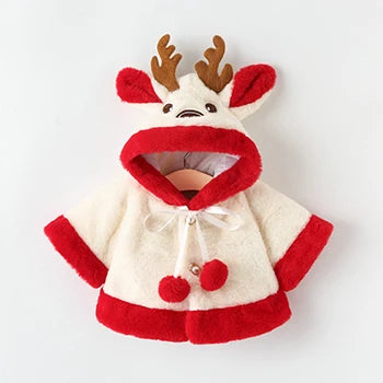 Cute Christmas Elk Plush Baby Jacket